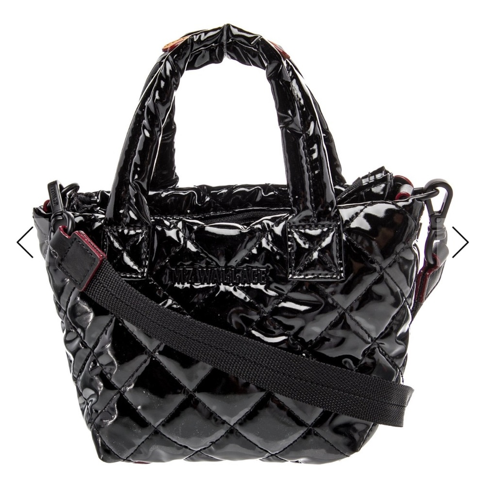 MZ Wallace Shiny Black Quilted Mini Bag
